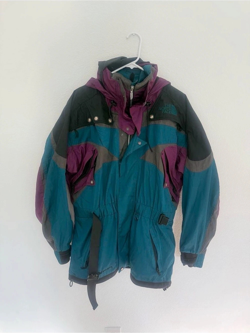 Men’s Vintage 90s The North Face TNFX Extreme Ski Jacket Parka Teal Purple Size